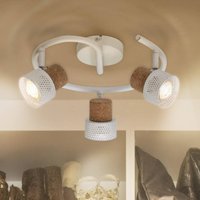 LEDVANCE Spot pour plafond LED Cork, GU10, 3 lampes, spirale, blanc