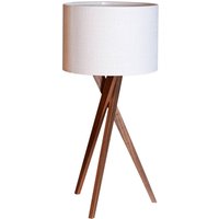 By Rydéns By Rydens bordslampa Vega, nöt/vit, 55 cm, trä, textil