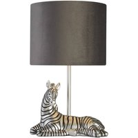 Searchlight Bordslampa Zebra, svart/silver, konstharts, 26 cm, E27