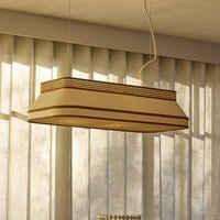 MARKET SET Square hanging light, 88 x 38 cm, cream, textile, E27