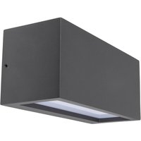 Deko-Light Utomhusvägglampa Rilongo sluten, upp/ner, aluminium, mörkgrå