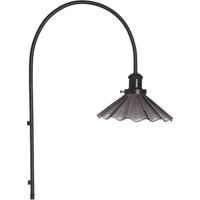 PR Home vägglampa August, svart, korrugerat glas, Ø 25 cm