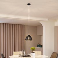 Lucande Tinko cage pendant light, black, 25 cm