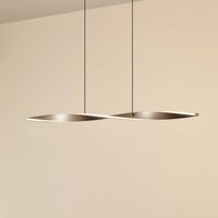 Lindby LED-hänglampa Jaren, svart/brun, 100 cm, CCT