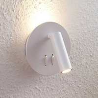 Lucande LED-vägglampa Magya, vit 2 lampor. rund