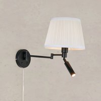 Markslöjd Pivot wall lamp, natural white/black, projection 43 cm, 2-bulb.