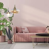 Nowa Arola pendellampa i glas, antik mässing