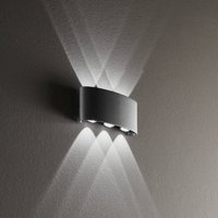 INTEC Applique d'extérieur LED Betle, anthracite Largeur 17 cm Métal CCT
