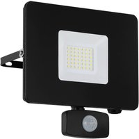 EGLO Utomhus LED-spot Faedo 3 med sensor, svart, 30 W