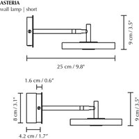 UMAGE LED-vägglampa Asteria SHORT HW, polerad stål, 28 cm