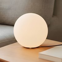 Lindby table lamp Marike, white, glass, sphere, Ø 25 cm, E27