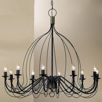 Kögl Ljuskrona Filo, 10 lampor, blåsvart, metall, Ø 100 cm