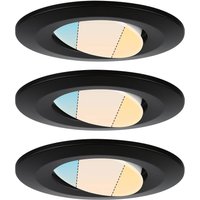 Paulmann Calla schwarz on/off schwenkbar CCT Ø 9 cm 3er-Set