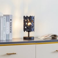 Lucande table lamp Aeloria, black, iron, Ø 12 cm, E27