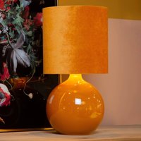 Lucide Esterad table lamp, ochre, Ø 24 cm, height 47 cm, glass