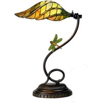 Clayre&Eef Leaf - smakfull bordslampa, Tiffanystil