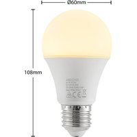 Arcchio LED bulb E27 A60 9.5W opal 3,000K 1055lm