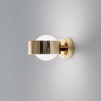 Væglampe Mado, stål messingfarvet, glas opal, 1 lyskilde