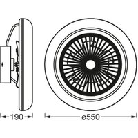 OSRAM SMART+ Ventilateur de plafond LED WiFi ROUND blanc silencieux 55 cm