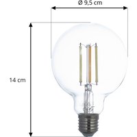 LUUMR LED-lampa, E27 G95 7W, smart, klar