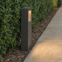 Lucande Leya LED pedestal light, 35 cm, anthracite, metal, IP54