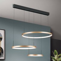 Orion Suspension LED Sphere, à 3 lampes, noire/dorée