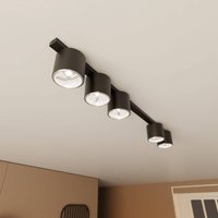 EMIBIG LIGHTING Nano ceiling light, black, 5-bulb, metal