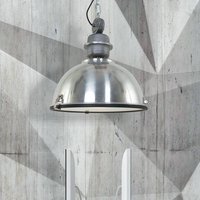 Steinhauer Bikkel pendant light, Ø 42 cm, steel-coloured, metal, glass, E27
