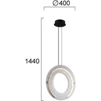 Viokef LED-hänglampa Tamara, rökgrå, Ø 40 cm, glas/metall