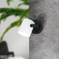 EGLO Vägglampa Hornwood med trädetalj, vit