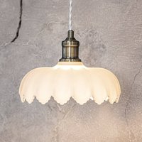 Markslöjd Kurage pendant light, antique brass, frosted glass, Ø 25.5 cm