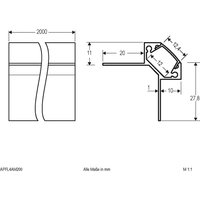 EVN APFL4 tile corner profile outside 200cmx4.3cm