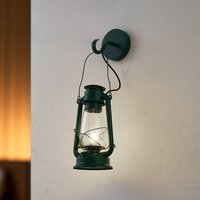 Lindby vägglampa Raisa, grön, metall, lykta, E14