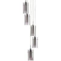 Searchlight Suspension Duo 2, verre fumé/chromé à 5 lampes
