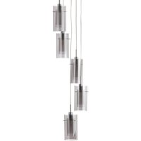 Searchlight Pendellampa Duo 2, rökglas/krom 5 lampor