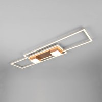 Trio Lighting Albany LED-taklampa, brun, 100 x 28 cm, aluminium, CCT dimbar