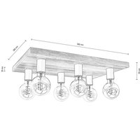Envostar Lobo plafonnier à 6 lampes pin noyer