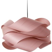 LZF LAMPS LZF Link hanging light, light pink/nickel-coloured, Ø 69 cm, wood