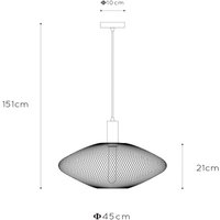 Lucide Hänglampa Mesh, trapetsformad, Ø 45 cm, guld