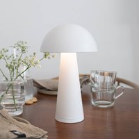 Markslöjd Fungi rechargeable table lamp for outdoor use, white