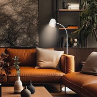 Briloner Cielo rechargeable LED floor lamp, white, touch dimmer, USB cable