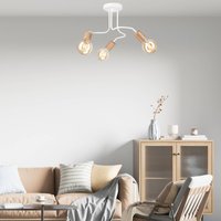 Envostar Joiy plafonnier 3 lampes étalé blanc/bois