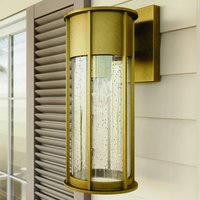 KICHLER Utomhusvägglampa Camillo, mässingsfärgad, aluminium, glas, E27