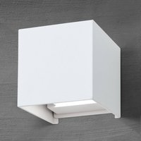 Orion Applique d'extérieur LED Cube, blanche, métal, 10 cm, up/down