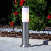 Lindby Kristof pillar light, stainless steel, 45 cm high, E27