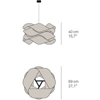 LZF LAMPS LZF hänglampa Länk, Ø 46 cm, elfenben