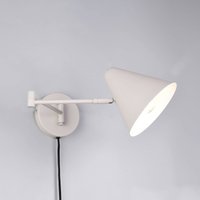 Trio Lighting Vägglampa Cosima, ljusgrå, utskjutande del 54 cm, metall