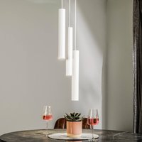 Euluna Suspension Eye, à 3 lampes, ronde, blanche