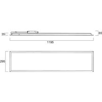 Sylvania QUANTUM LED recessed panel, white, 120 x 30 cm, DALI, 26 W, UGR19, IP54