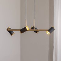 Lucea Hänglampa Lume svart/guld antik längd 66 cm 4 lampor metall